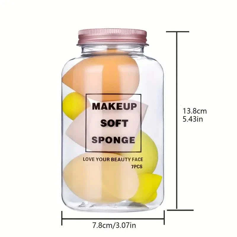 7-Pieces Set: Puff Teardrop Blender Foundation Sponge Set by DailySale