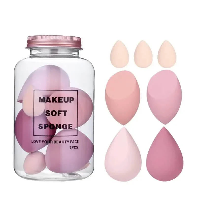 7-Pieces Set: Puff Teardrop Blender Foundation Sponge Set by DailySale