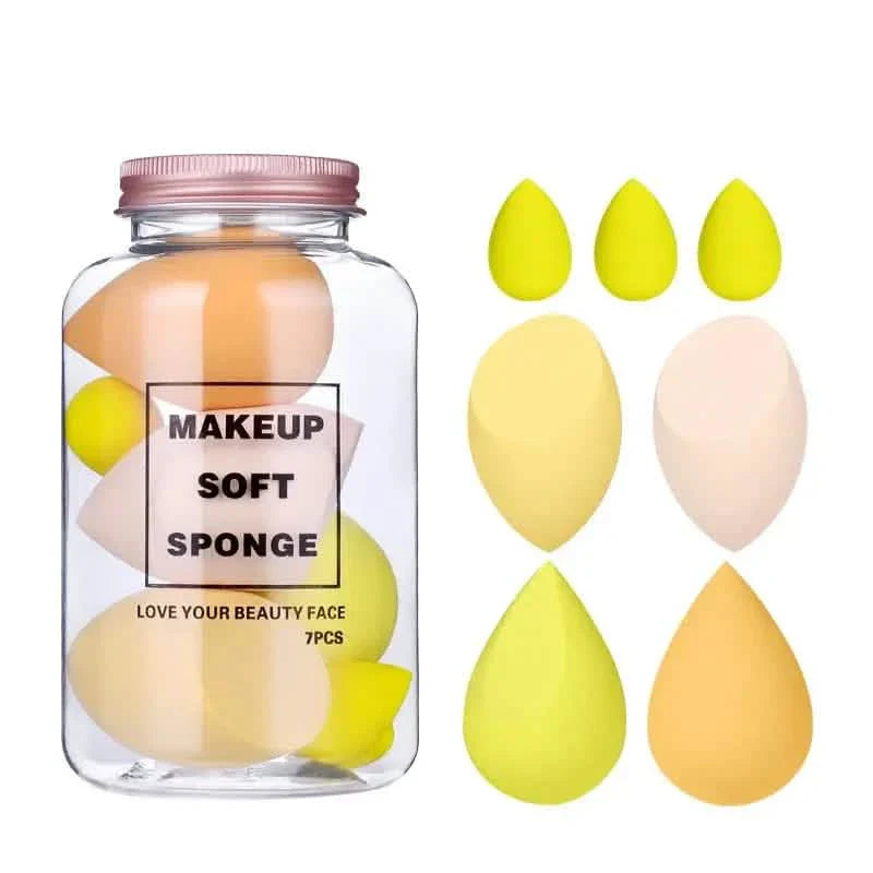 7-Pieces Set: Puff Teardrop Blender Foundation Sponge Set by DailySale