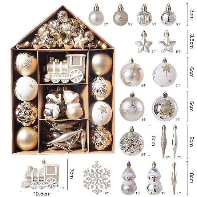 70-Pieces Set: Christmas Tree Decorations Christmas Ball by DailySale
