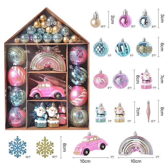 70-Pieces Set: Christmas Tree Decorations Christmas Ball by DailySale
