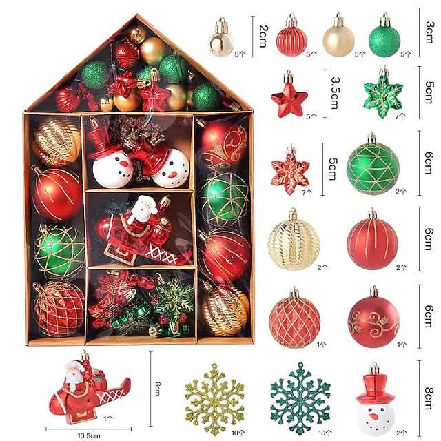 70-Pieces Set: Christmas Tree Decorations Christmas Ball by DailySale