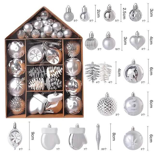 70-Pieces Set: Christmas Tree Decorations Christmas Ball by DailySale