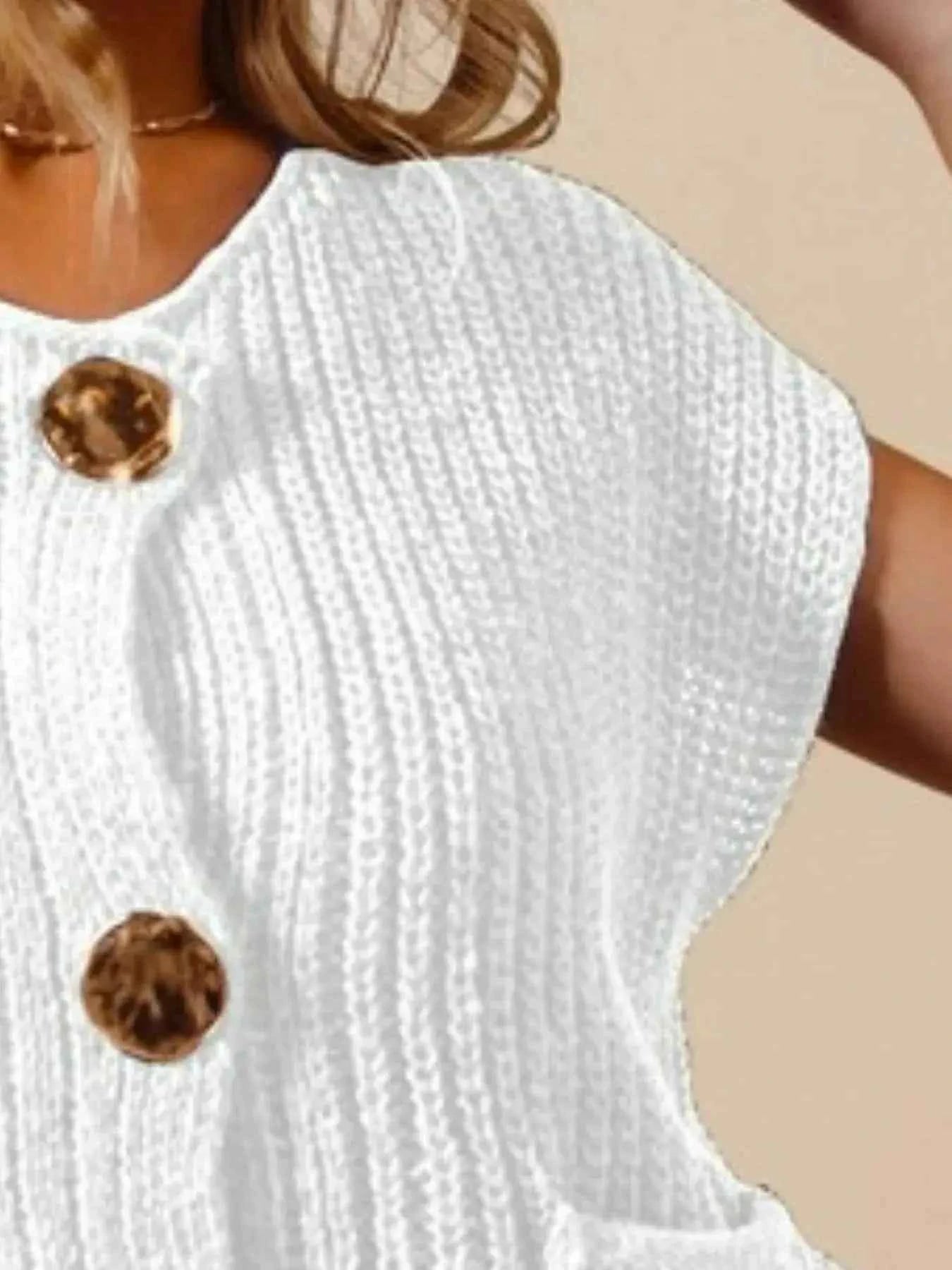 SO ME Big Metal Button Front Sweater Vest