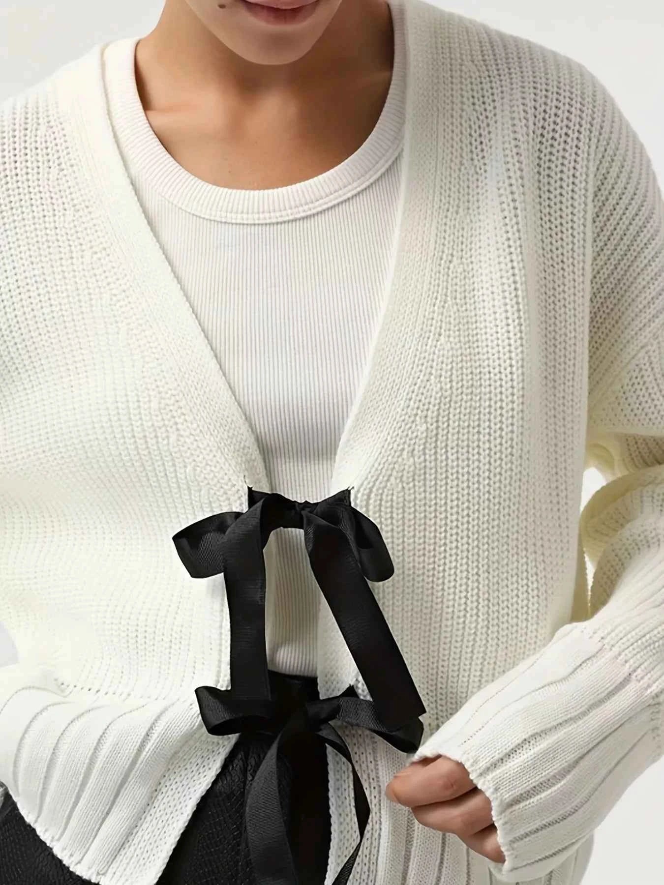 Tie Front Knit Cardigan