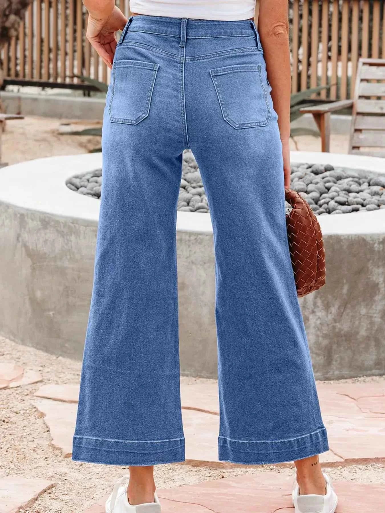 High Waisted Wide Leg Flare Jeans