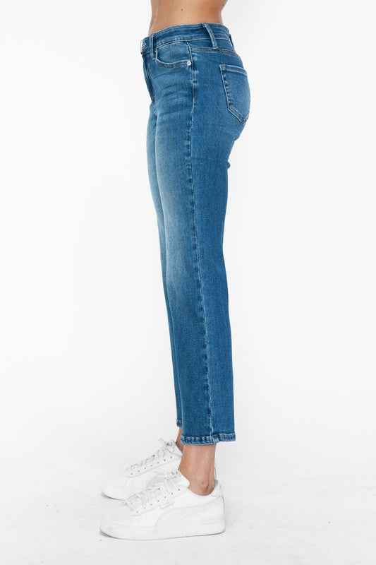 bytos Full Size Cat's Whiskers Mid Rise Ankle Jeans