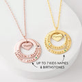 Grandma Necklace Birthstone, Grandkids Names Necklace, Nana Jewelry - Goddess Imports Marketplace