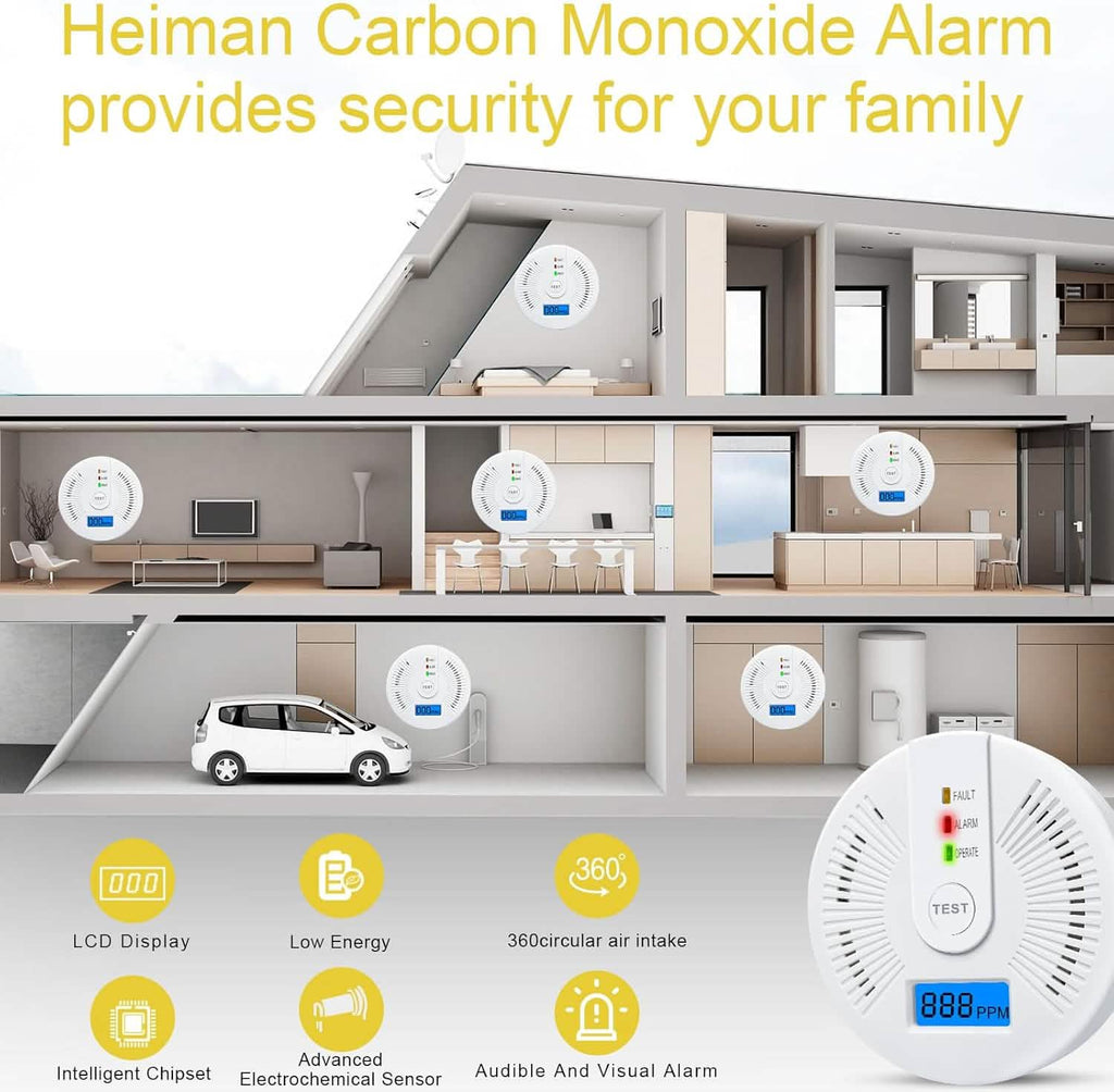 Portable Carbon Monoxide Detector – Battery-Operated CO Alarm by DailySale
