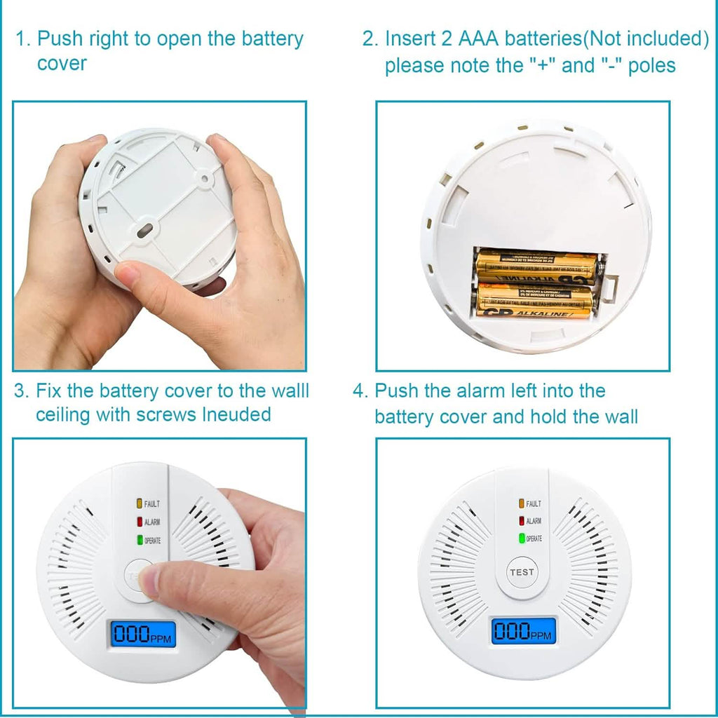Portable Carbon Monoxide Detector – Battery-Operated CO Alarm by DailySale
