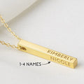 Personalized Mother Necklace, 4 Side Bar Necklace, Kids Names Necklace - Goddess Imports Marketplace