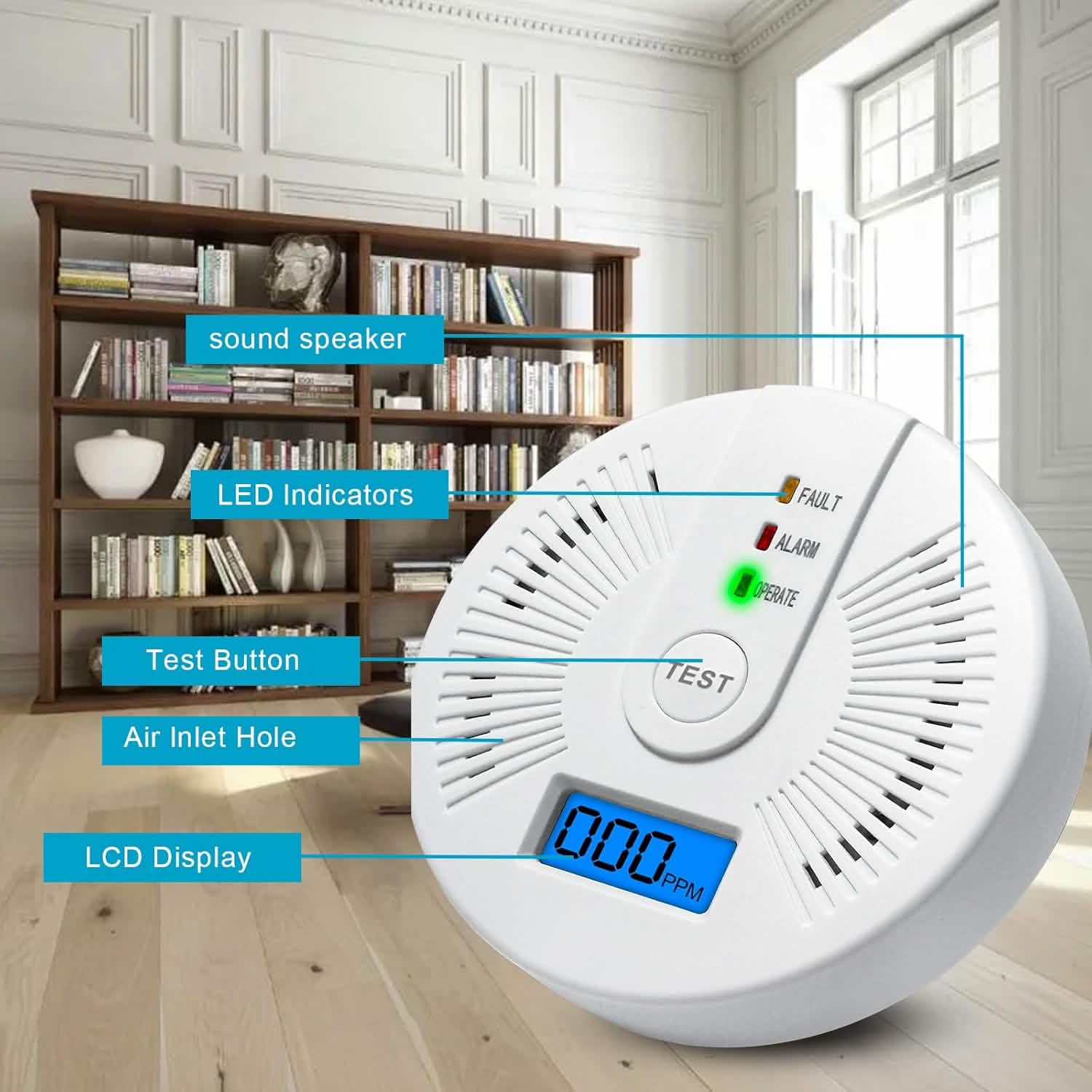 Portable Carbon Monoxide Detector – Battery-Operated CO Alarm by DailySale
