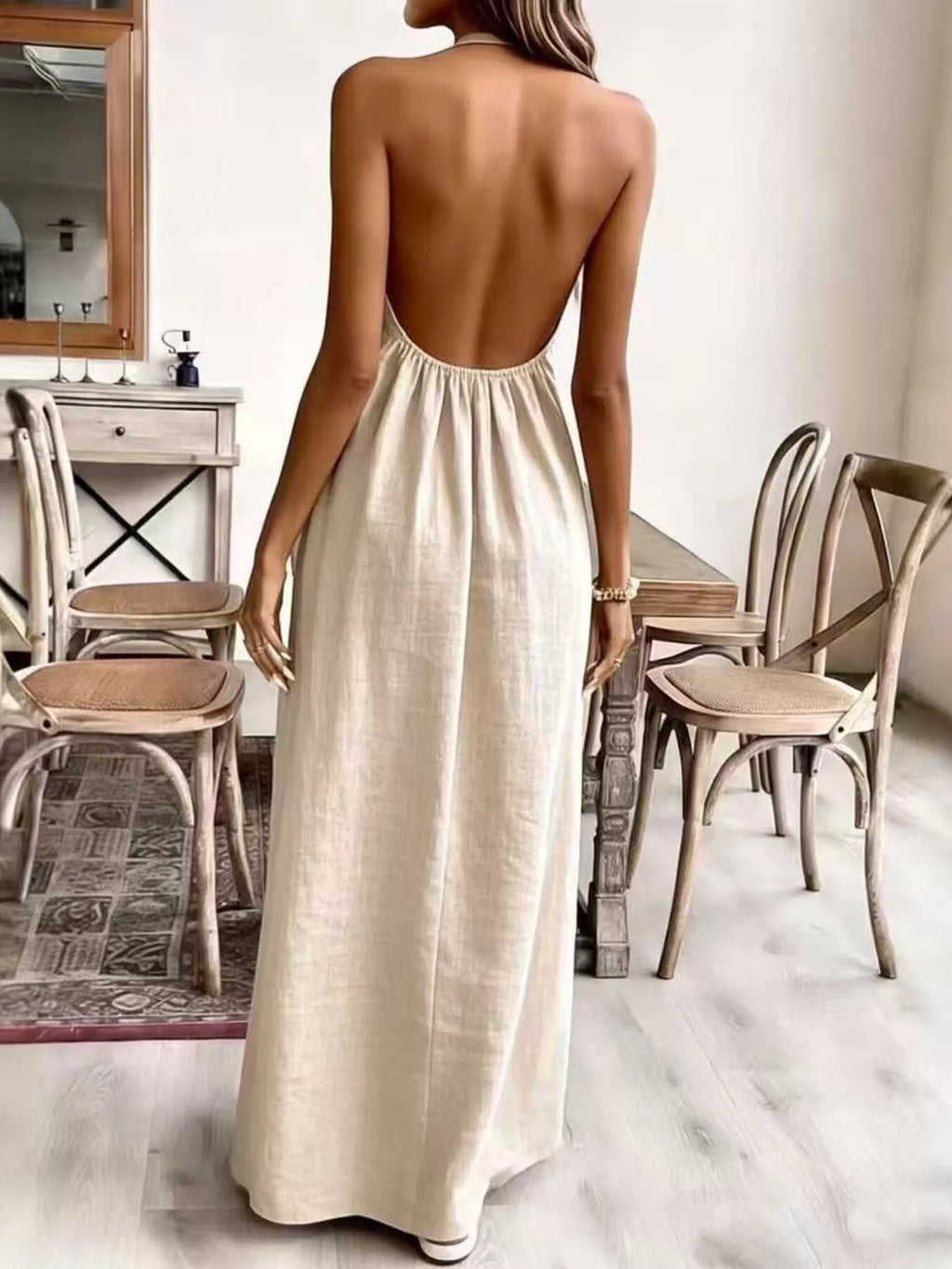 Halter Neck Maxi Dress by Shopiebay