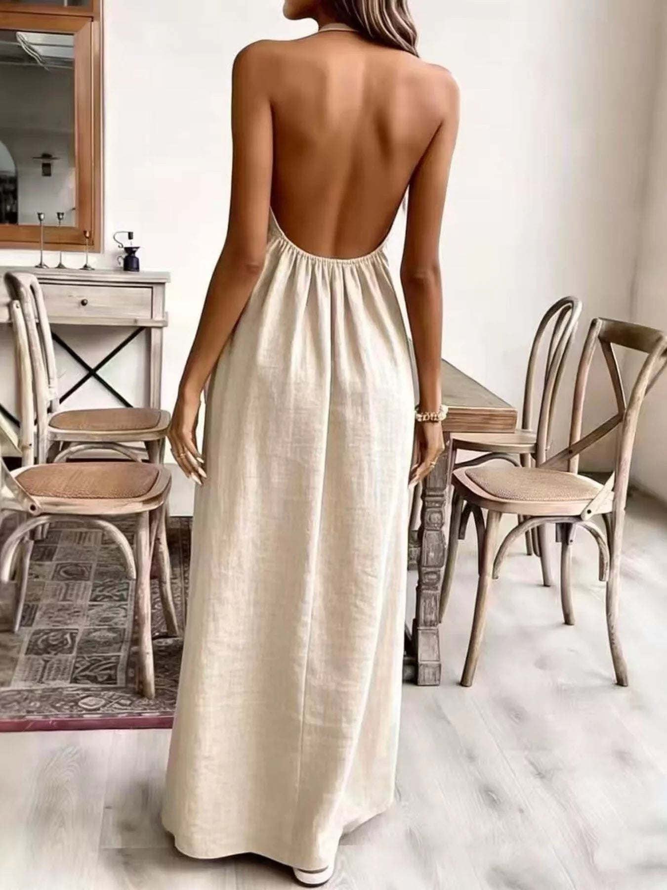 Halter Neck Maxi Dress by Shopiebay