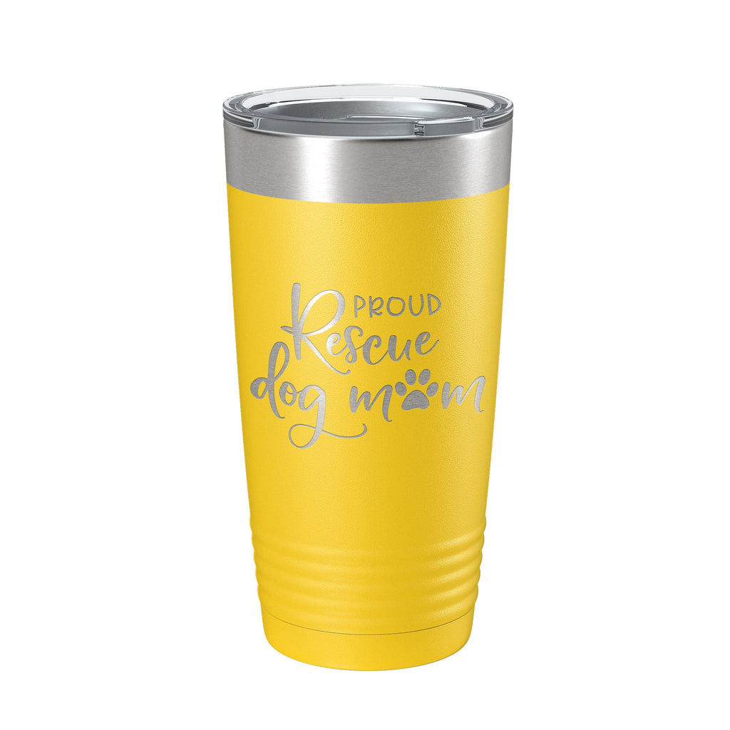 Proud Rescue Mom Tumbler Dog Travel Mug Gift Insulated Laser Engraved Coffee Cup 20 oz - Goddess Imports Marketplace