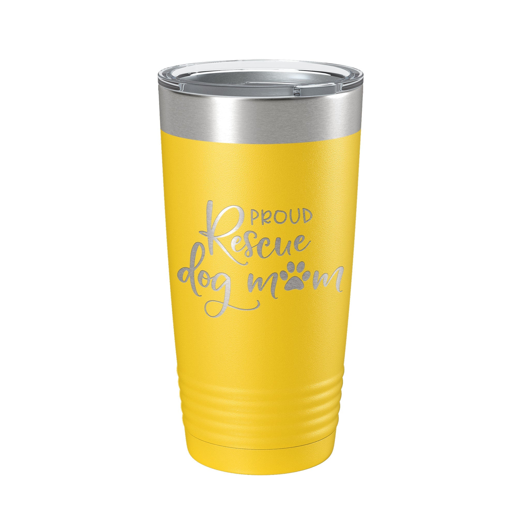 Proud Rescue Mom Tumbler Dog Travel Mug Gift Insulated Laser Engraved Coffee Cup 20 oz - Goddess Imports Marketplace