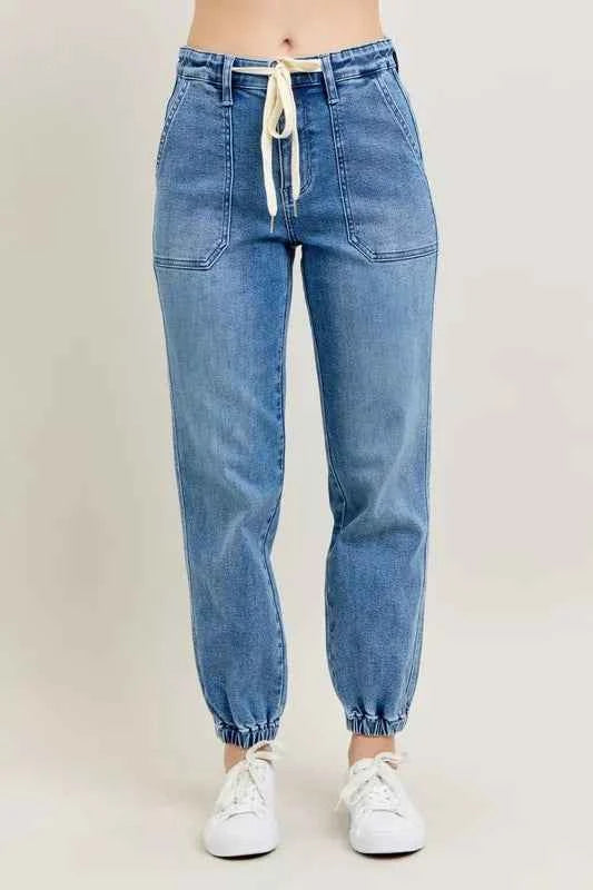 Judy Blue Full Size High Waist Denim Jogger Plus Size
