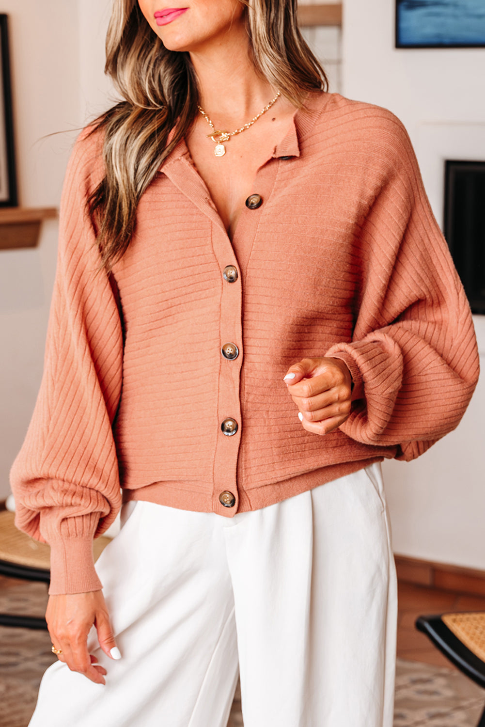 Parker Button Front Dolman Sleeve Sweater Cardigan - Goddess Imports Marketplace