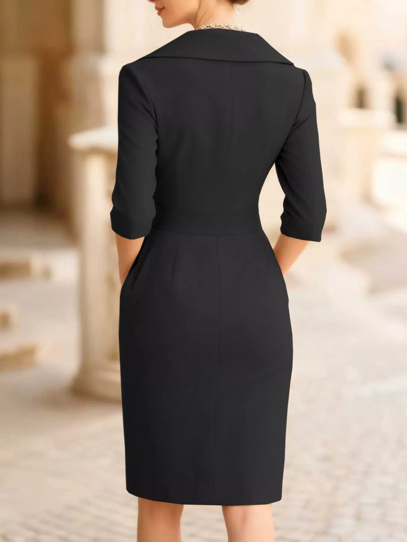 Surplice Long Sleeve Dress by Shopiebay