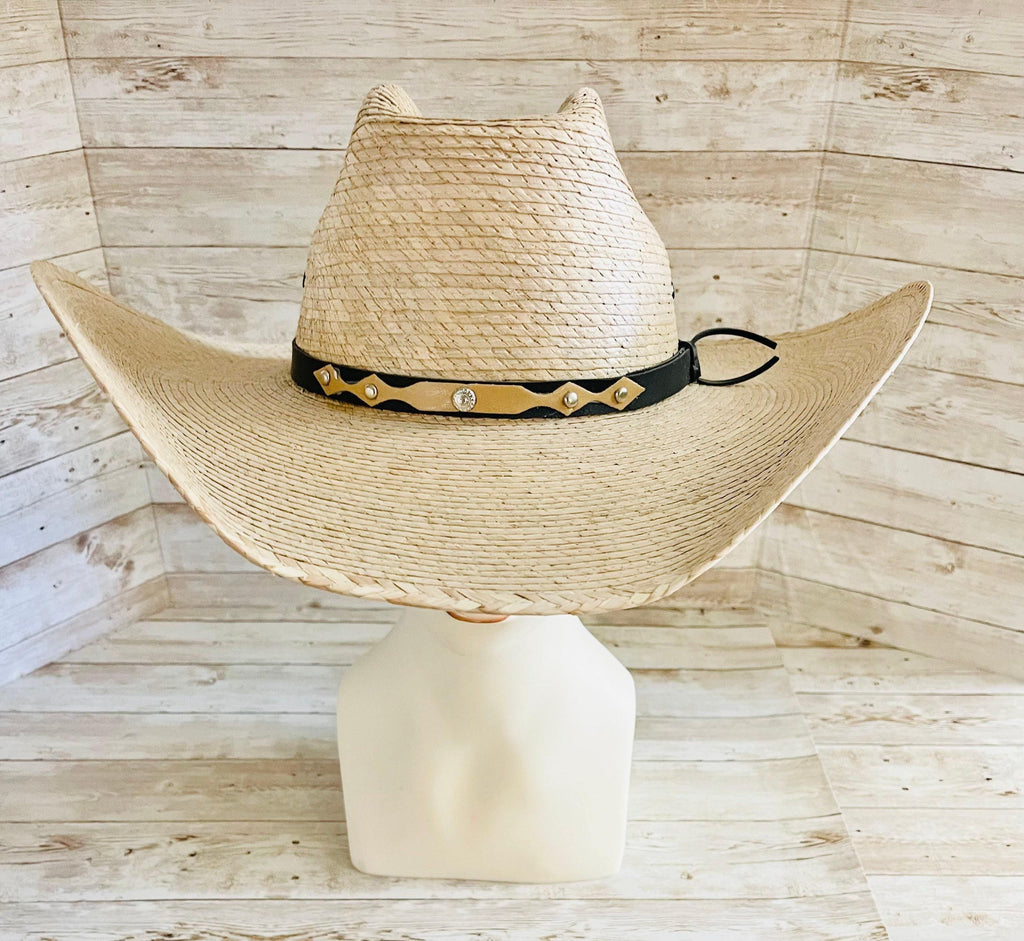 Cowboy Mexican Palm Leaf Straw Hat Sombrero Vaquero Artesanal de Palma by Chica Mexico
