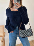 Textured Slit Front Long Sleeve Knit Top