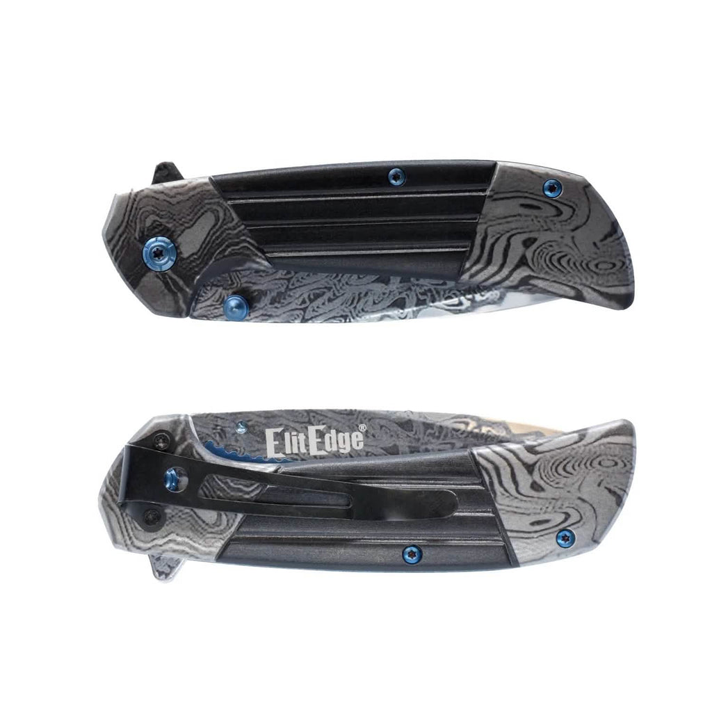 7.75" Titanium & Damascus Folding Knife by DailySale