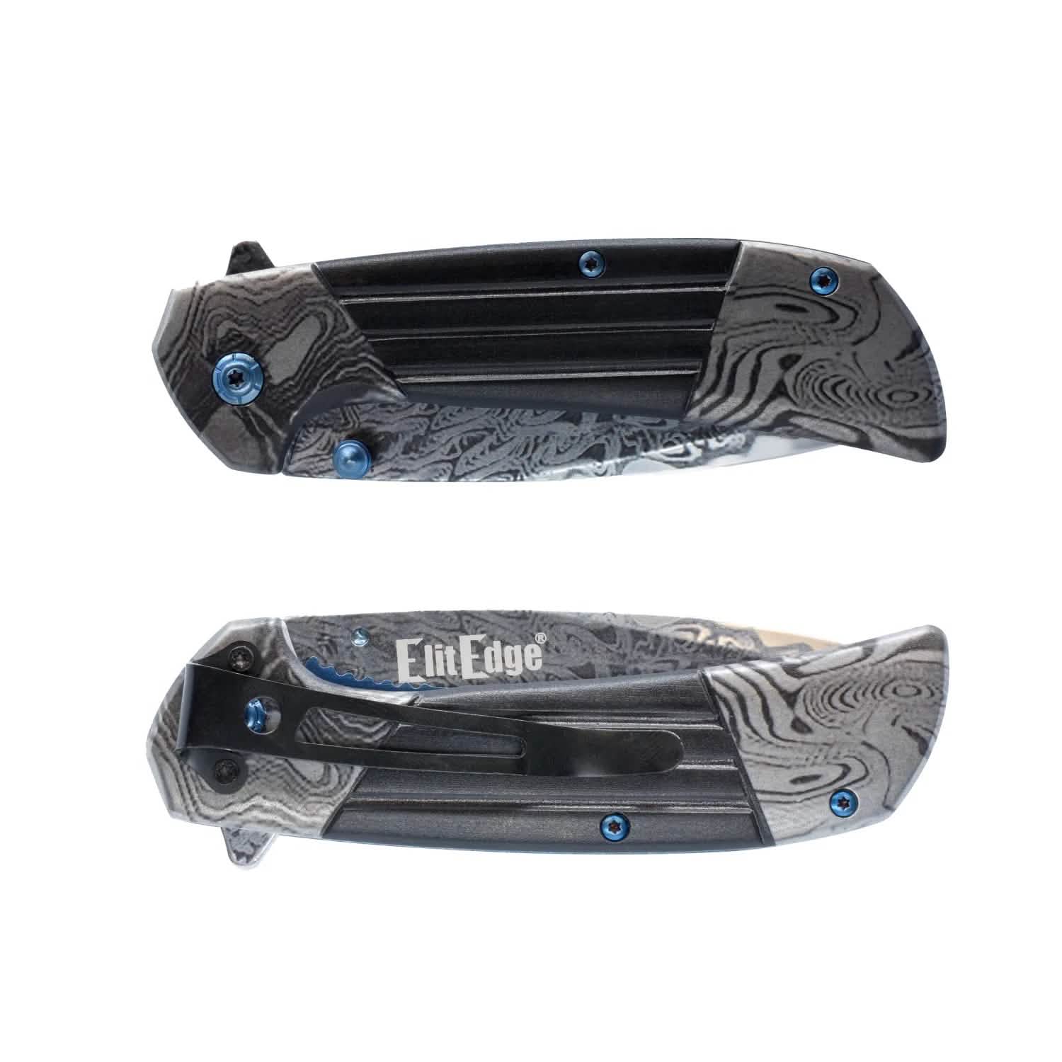 7.75" Titanium & Damascus Folding Knife by DailySale