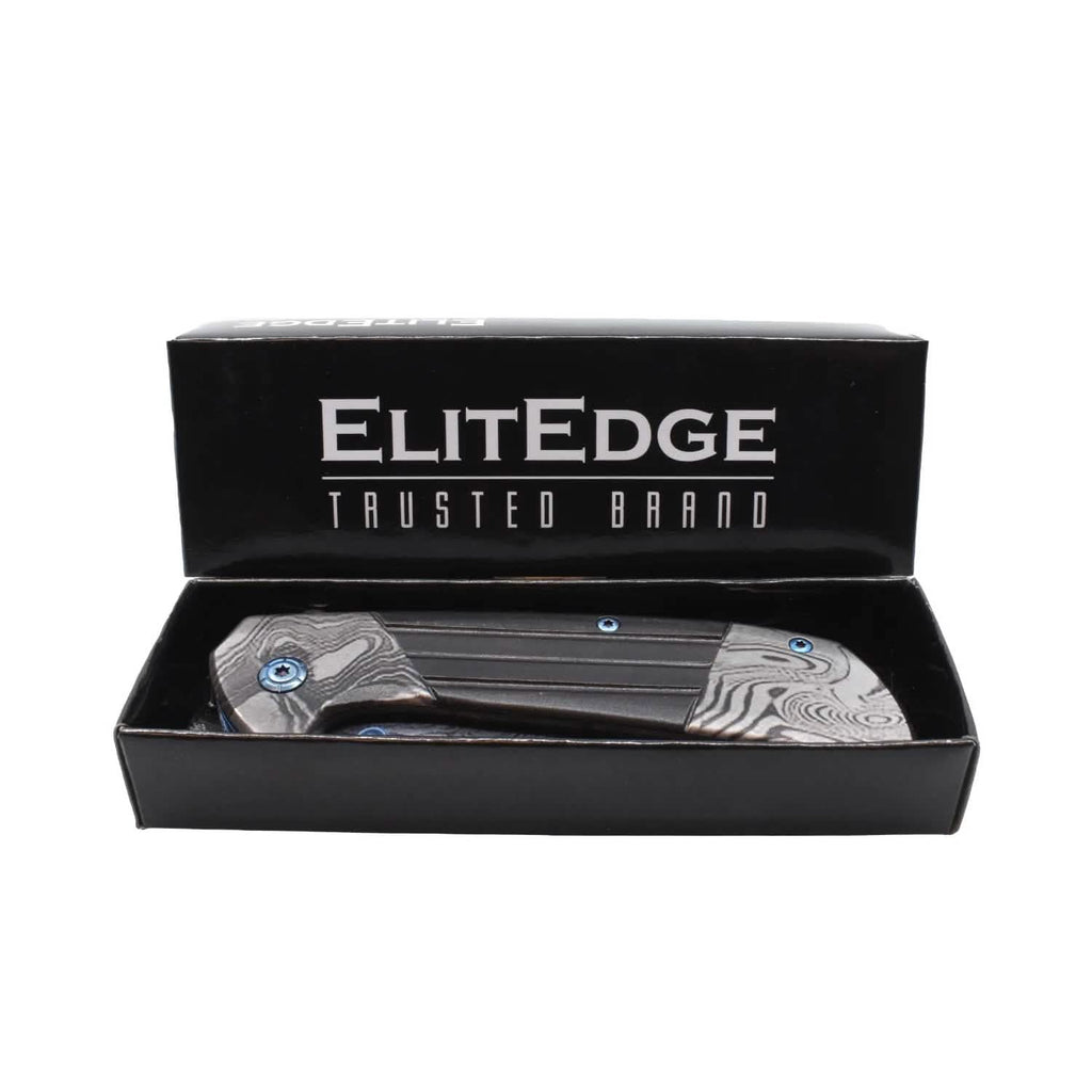 7.75" Titanium & Damascus Folding Knife by DailySale