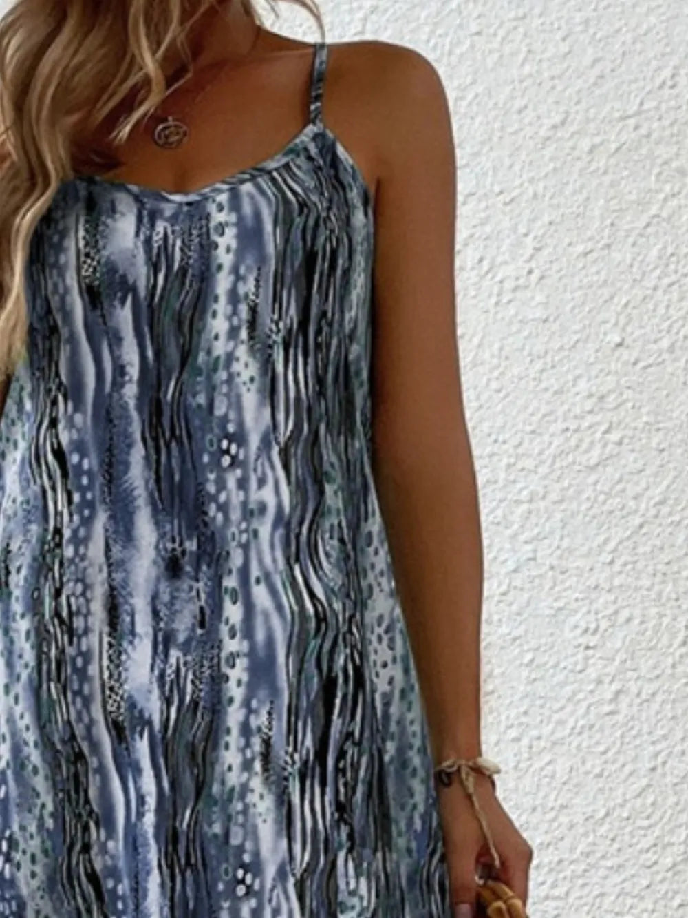 Printed Scoop Neck Maxi Cami Dress by Shopiebay