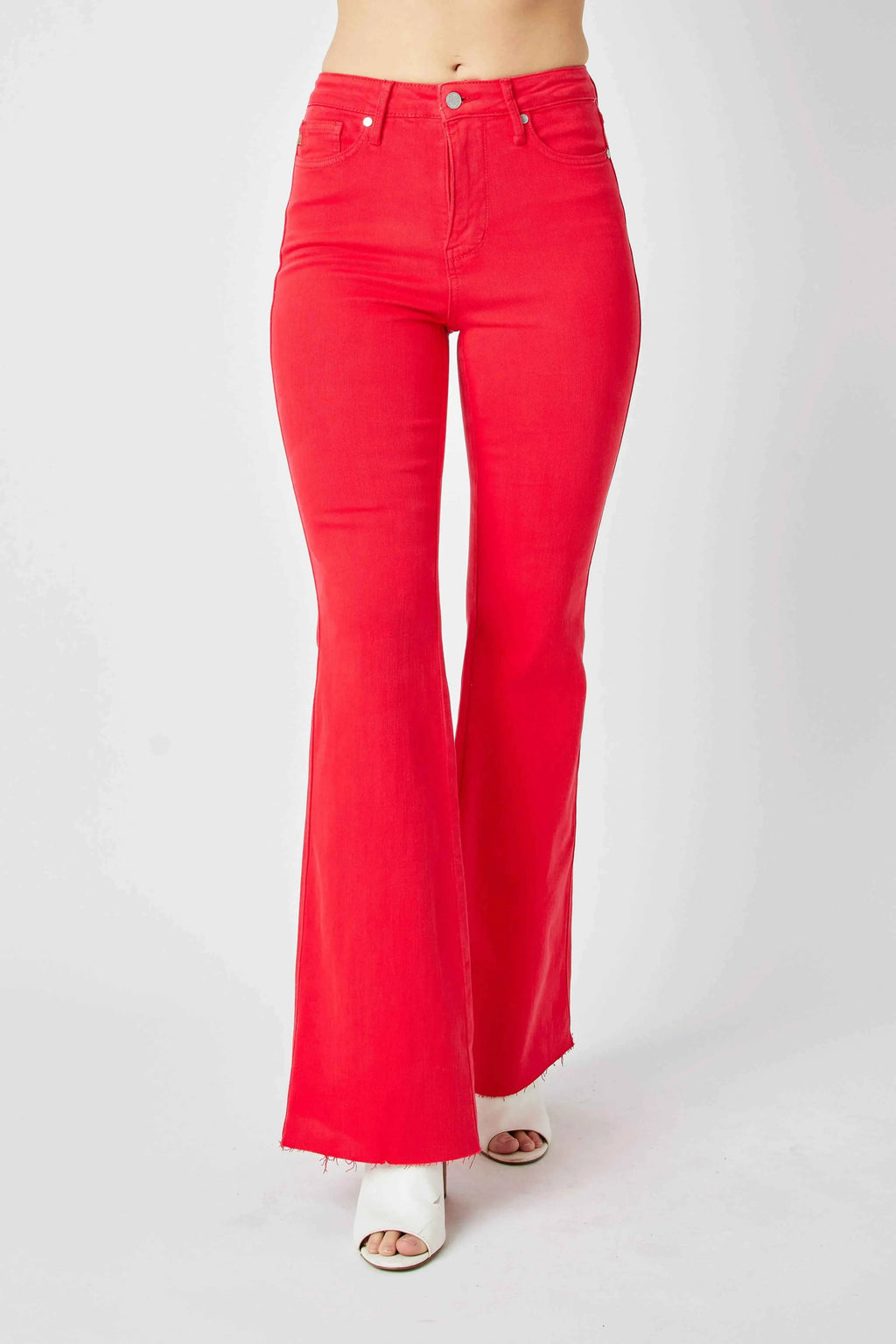 Judy Blue Full Size Hw Tummy Control Garment Dyed Flare Jeans Plus Size