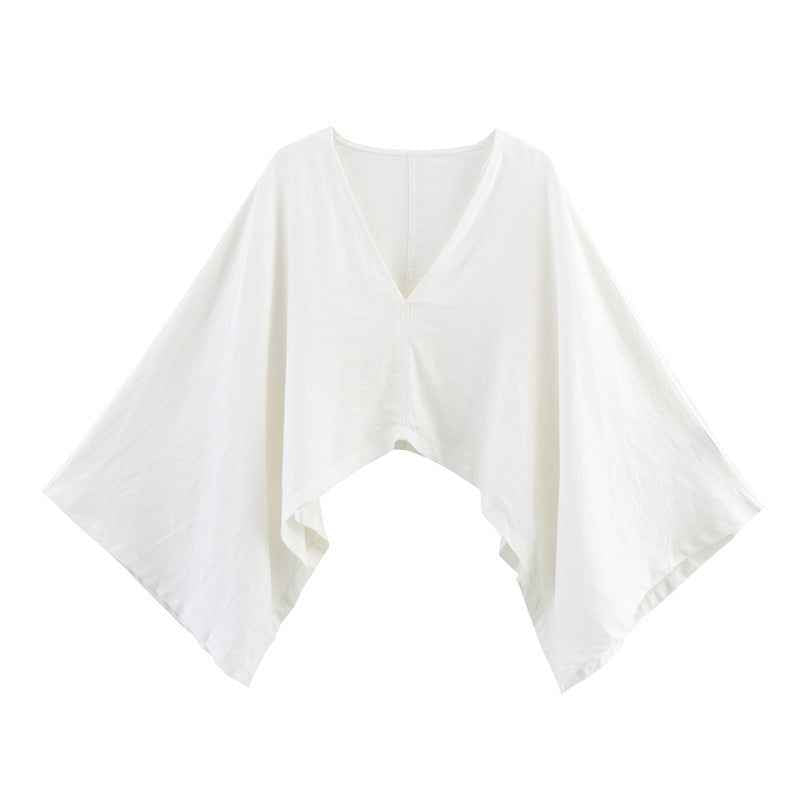 Asymmetric Linen Top Wide Leg Pants Two-piece Suit