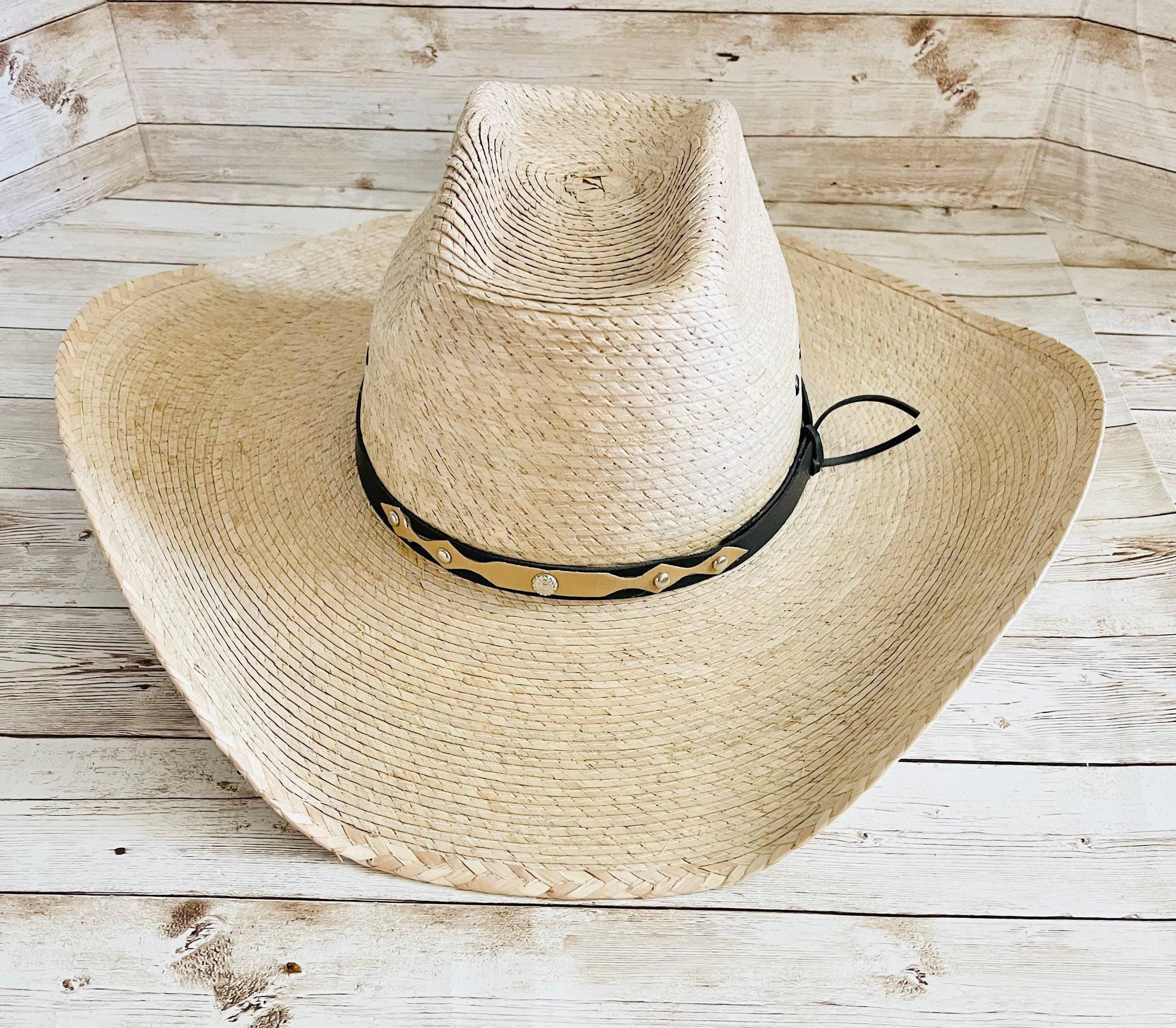 Cowboy Mexican Palm Leaf Straw Hat Sombrero Vaquero Artesanal de Palma by Chica Mexico