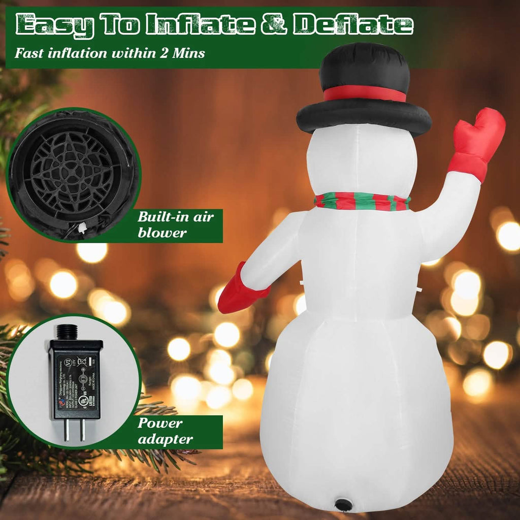 7.9ft Christmas Inflatable Giant Snowman Blow Up with LED Lights Hat Scarf by DailySale