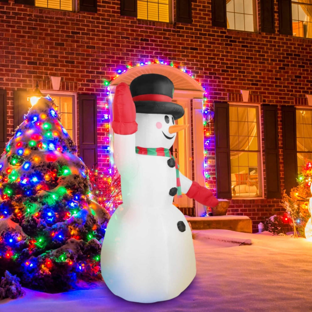 7.9ft Christmas Inflatable Giant Snowman Blow Up with LED Lights Hat Scarf by DailySale