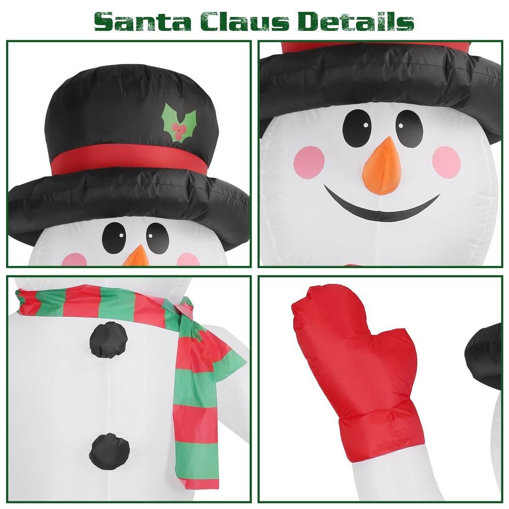 7.9ft Christmas Inflatable Giant Snowman Blow Up with LED Lights Hat Scarf by DailySale