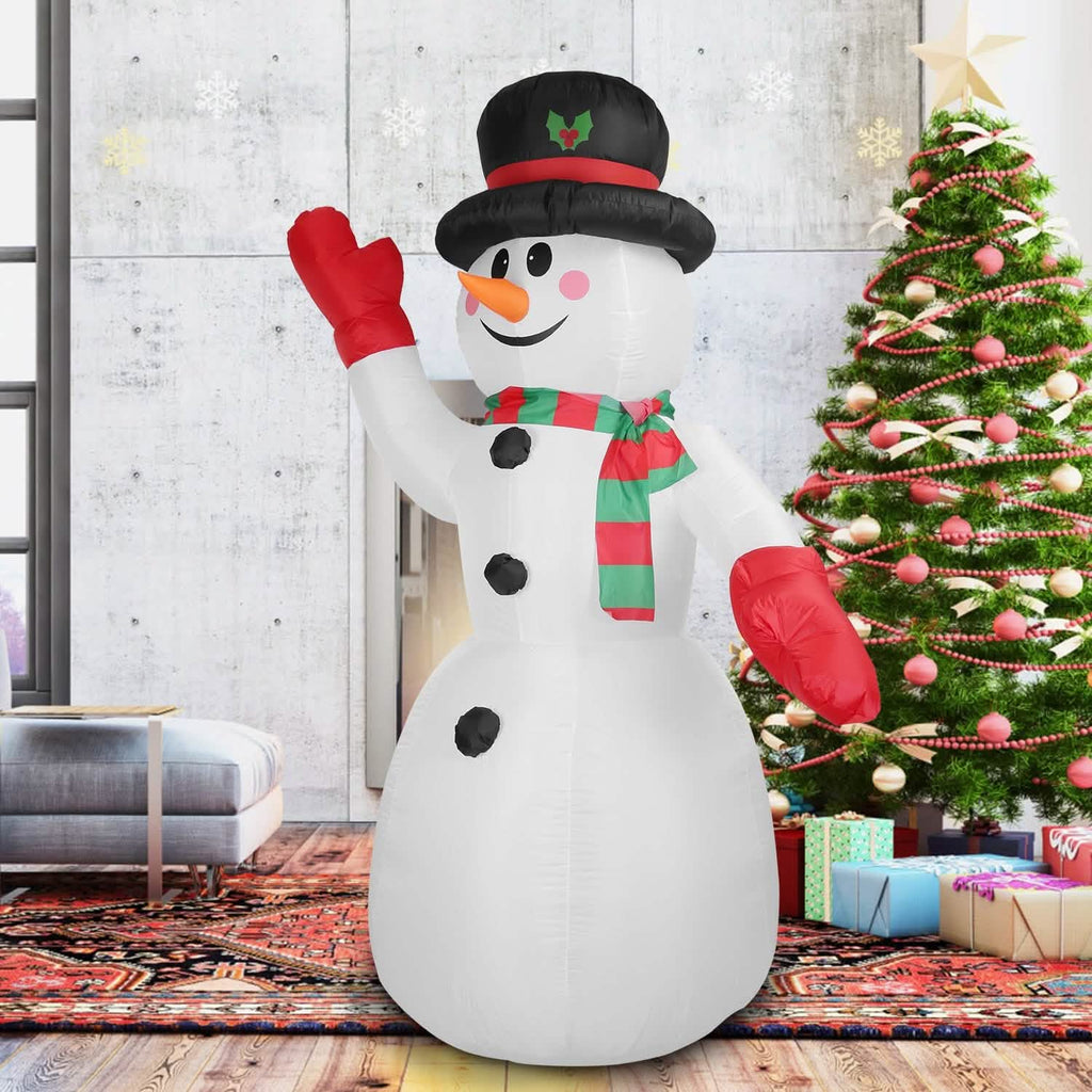 7.9ft Christmas Inflatable Giant Snowman Blow Up with LED Lights Hat Scarf by DailySale