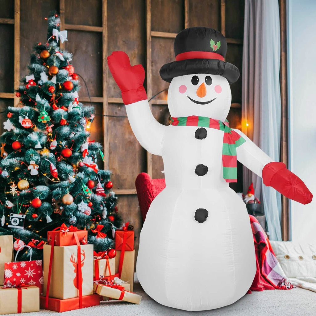 7.9ft Christmas Inflatable Giant Snowman Blow Up with LED Lights Hat Scarf by DailySale