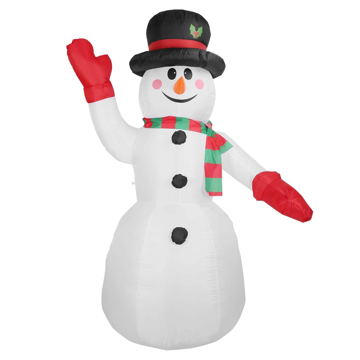 7.9ft Christmas Inflatable Giant Snowman Blow Up with LED Lights Hat Scarf by DailySale