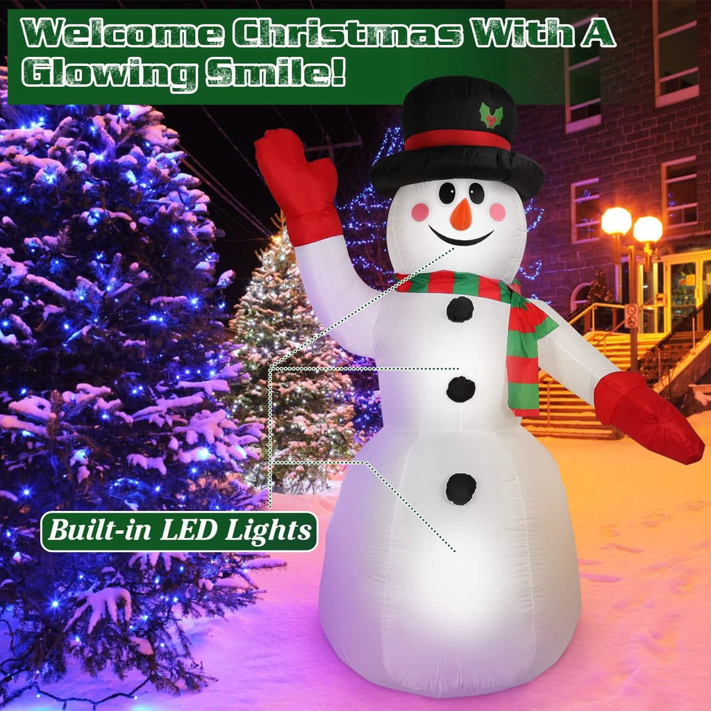 7.9ft Christmas Inflatable Giant Snowman Blow Up with LED Lights Hat Scarf by DailySale