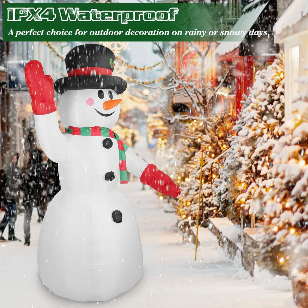 7.9ft Christmas Inflatable Giant Snowman Blow Up with LED Lights Hat Scarf by DailySale