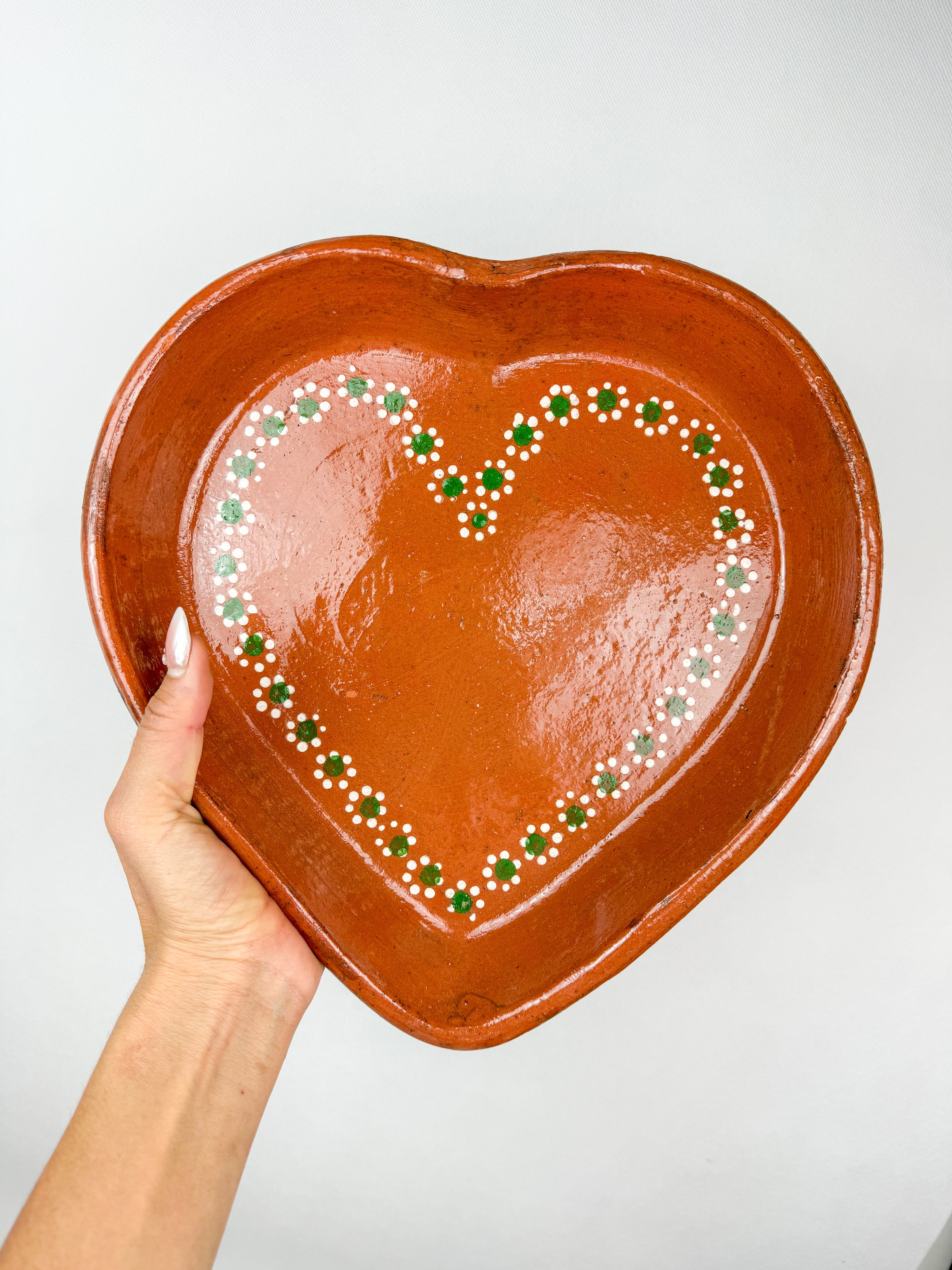 Traditional Mexican Clay Heart Plate Set of 2 - Plato Corazon Barro by TheMexHub