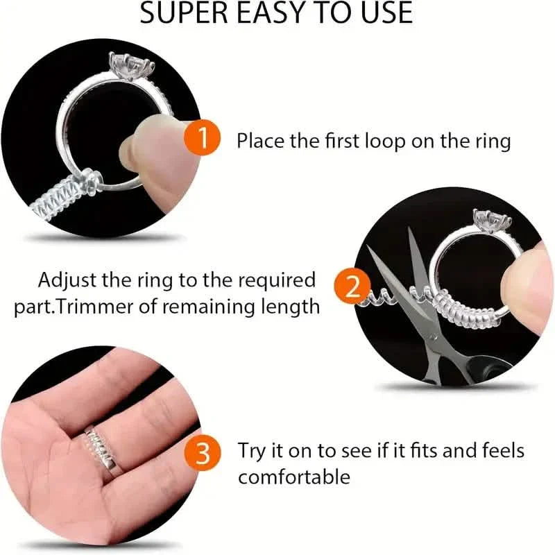 4-Piece Set: Invisible Silicone Ring Size Adjusters – Unisex, Flexible, Minimalist by DailySale