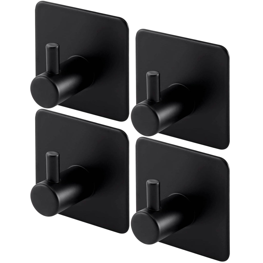 4-Pack Heavy Duty Stick Hooks – Stainless Steel, Waterproof, Wall Mount by DailySale