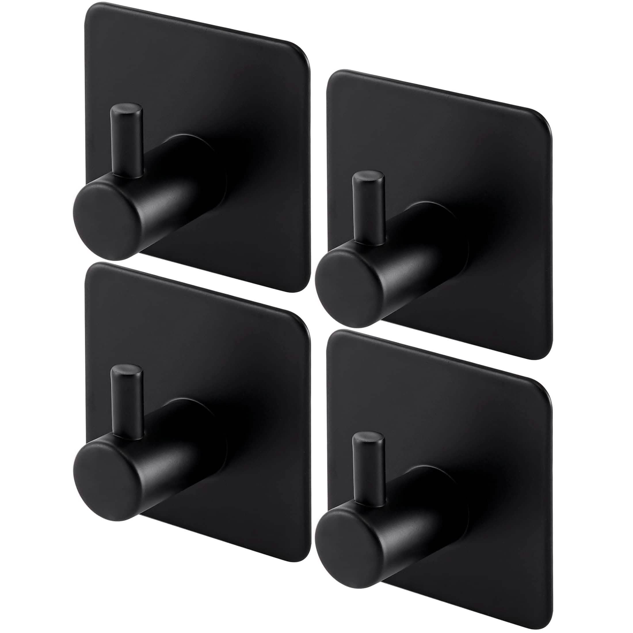 4-Pack Heavy Duty Stick Hooks – Stainless Steel, Waterproof, Wall Mount by DailySale