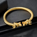 Double Dragon Copper Bracelet – Rock & Hip-Hop Style, Unisex by DailySale