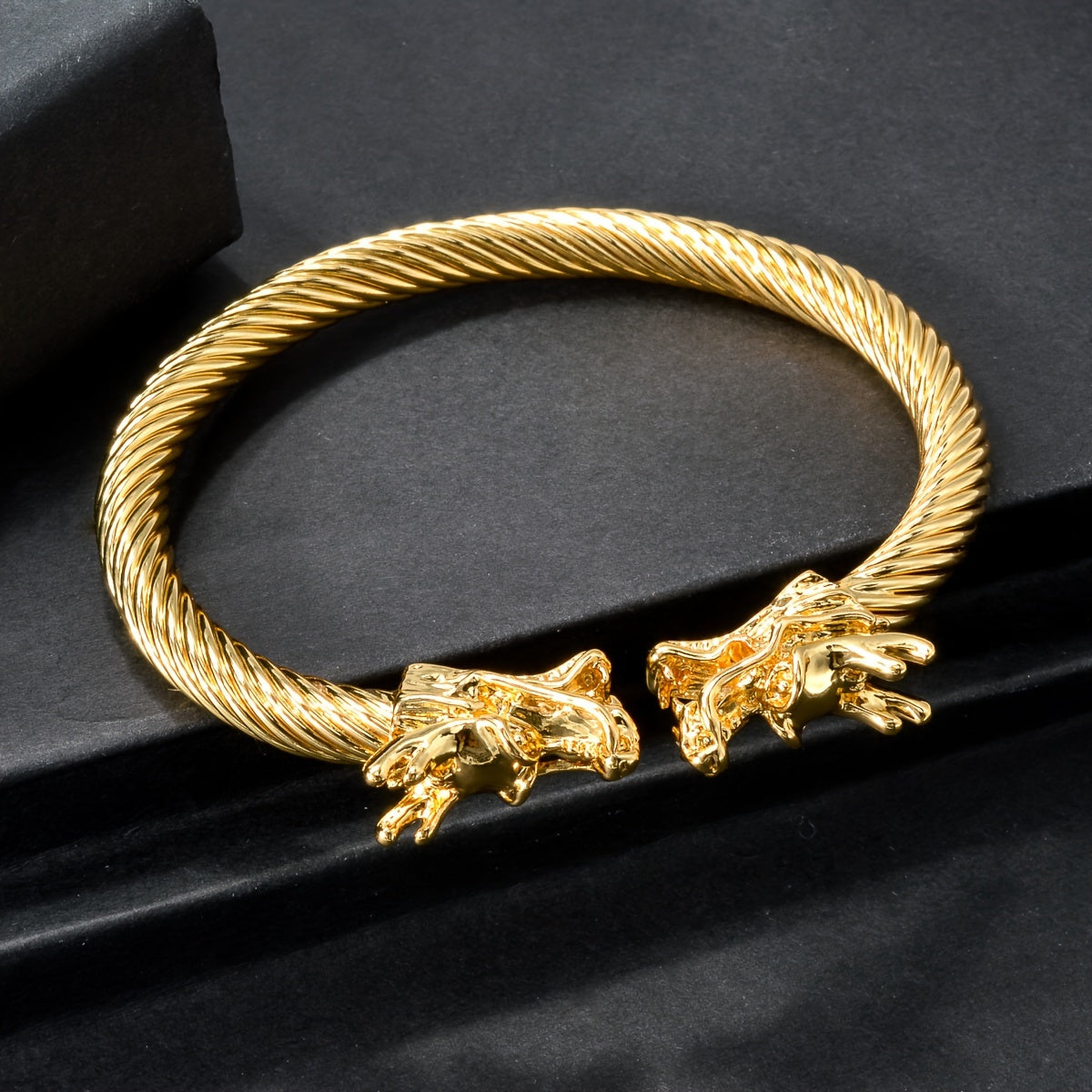 Double Dragon Copper Bracelet – Rock & Hip-Hop Style, Unisex by DailySale