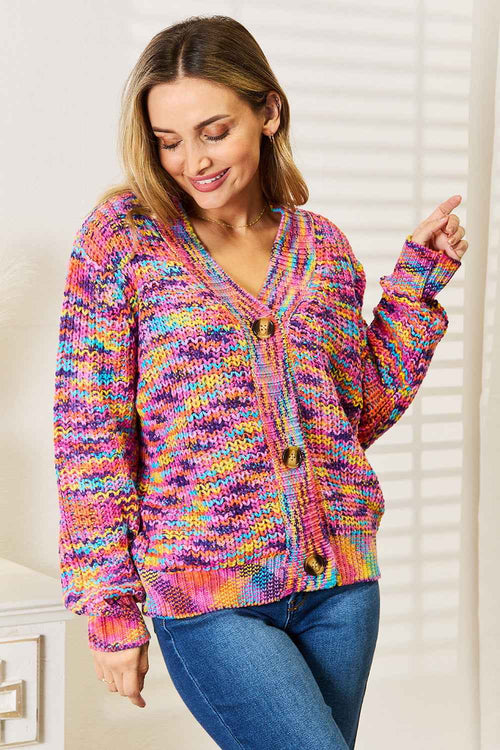 Angel Wings Woven Right V-Neck Long Sleeve Cardigan by Wild and Free Boutique