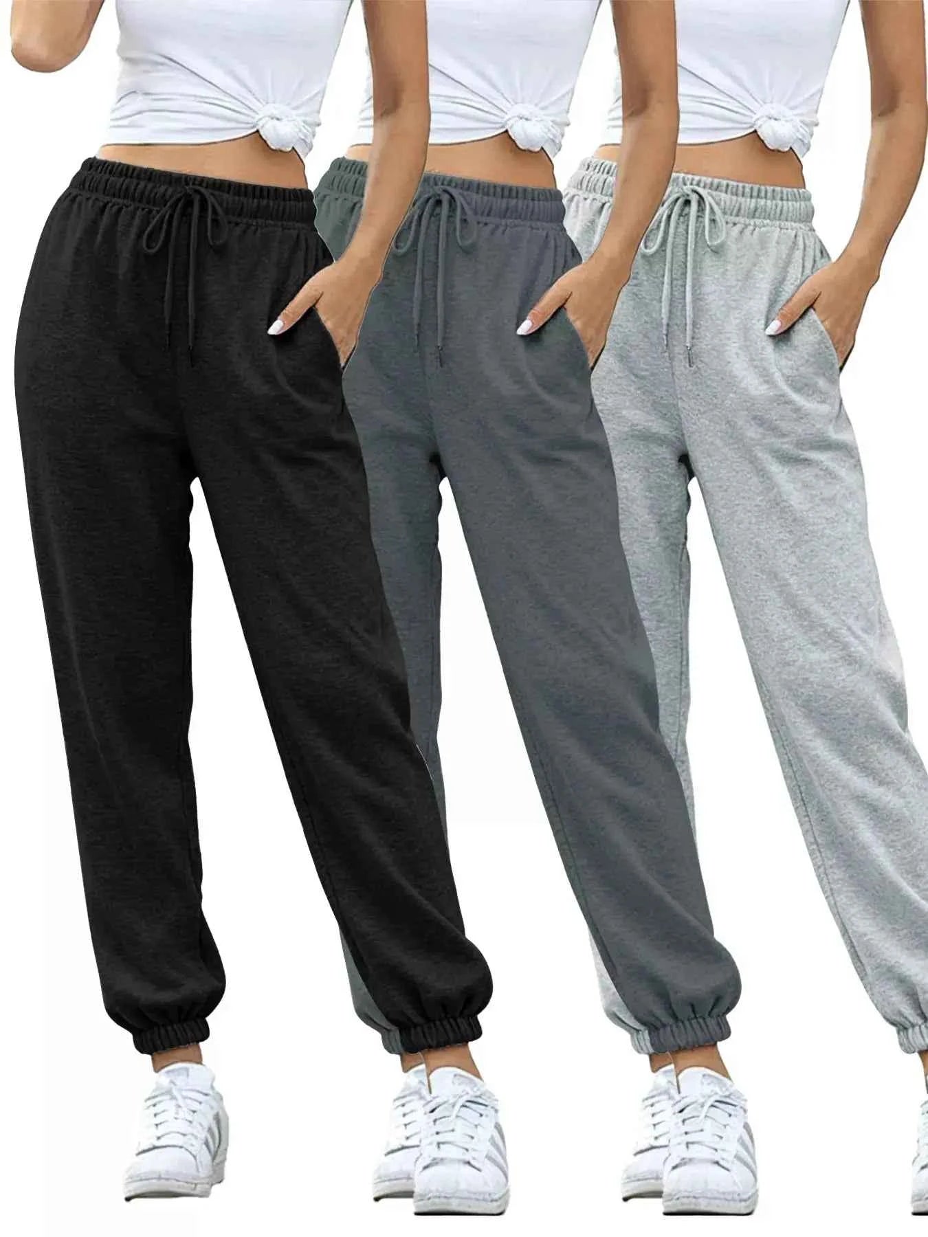 3-Piece Drawstring Joggers with Pockets Set