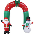 8 Foot Tall Lighted Christmas Inflatable Santa Claus and Snowman Archway by DailySale