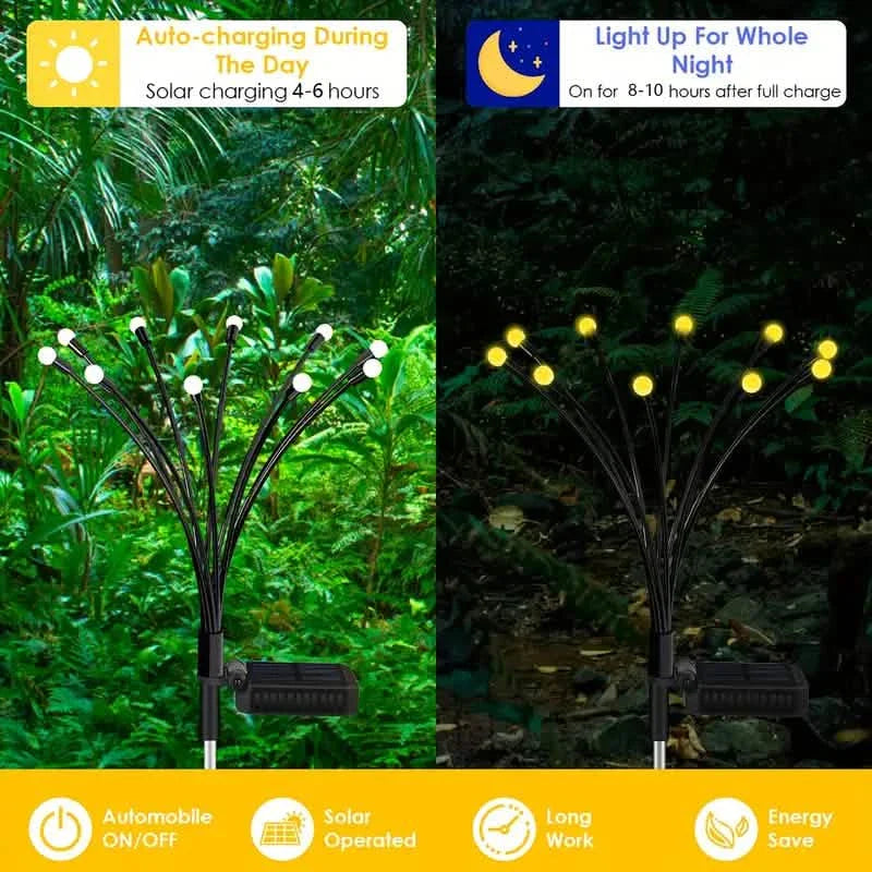 8 LED Solar Firefly Hanging Solar Lights by DailySale